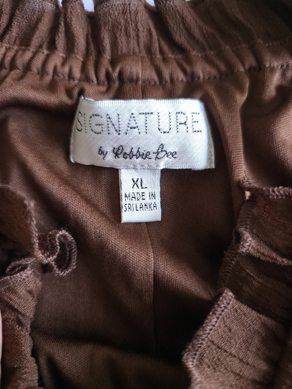 Signature Robbie Bee Brown Dress XL Sleeveless Flowy Ruffle Hem - Picture 9 of 12
